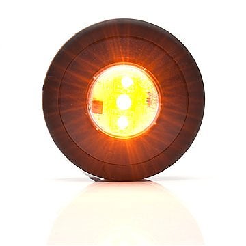 Sidemarkering Rund Orange LED Klar Linse for 21mm Hul