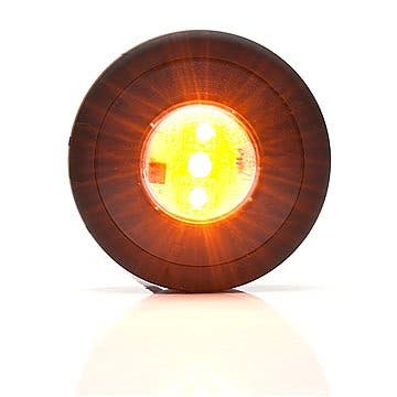 Sidemarkering Rund Orange LED Klar Linse for 21mm Hul