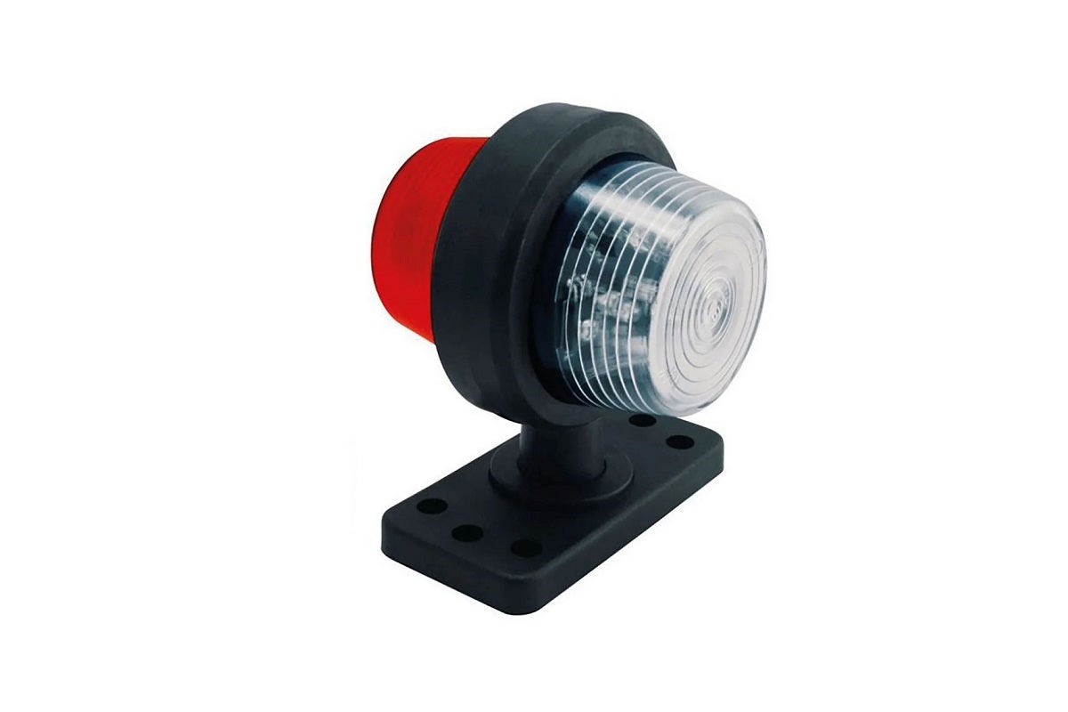 Gylle Positionslys Rød/Hvid 110mm med kort gummiarm